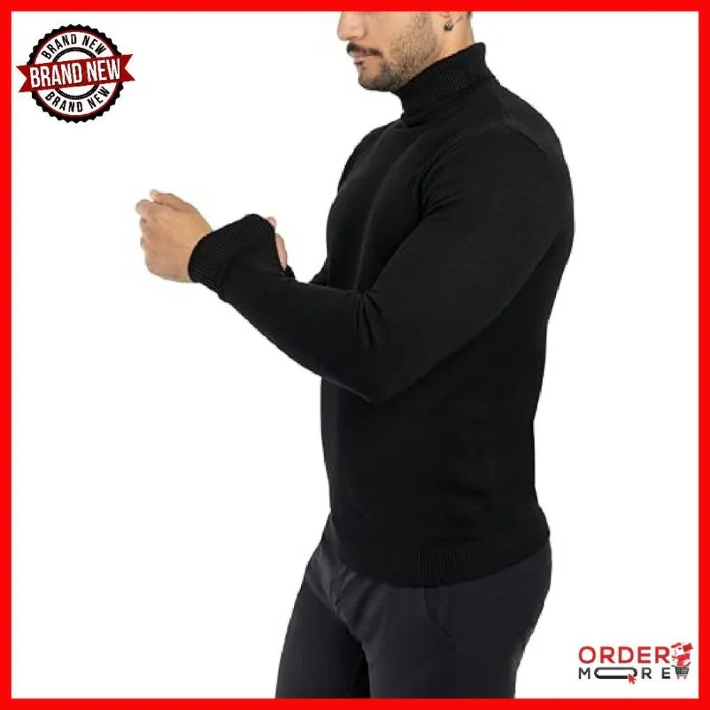 Men's Slim Fit Turtleneck Sweater Ultra Soft Pullover Long Sleeve